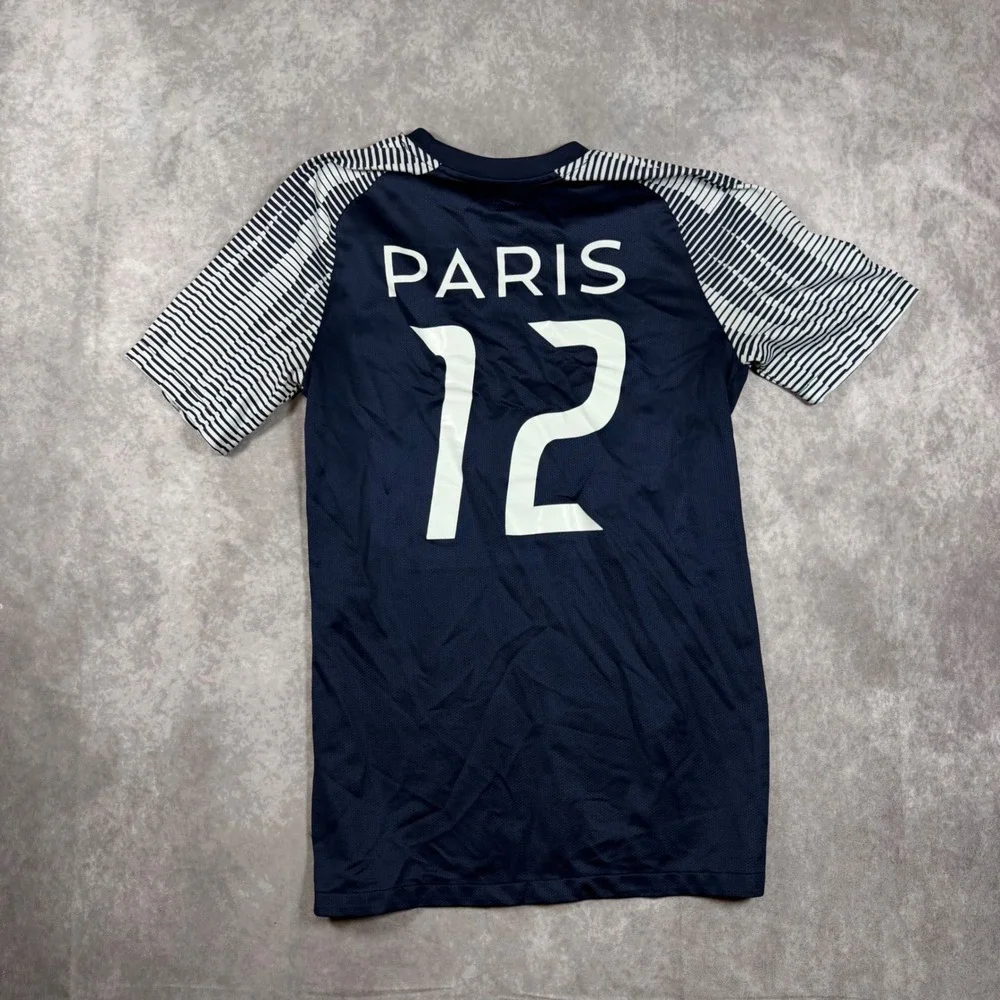 Nike PSG Paris Saint-Germain Dri-FIT Soccer Training Jersey Navy Blue Small